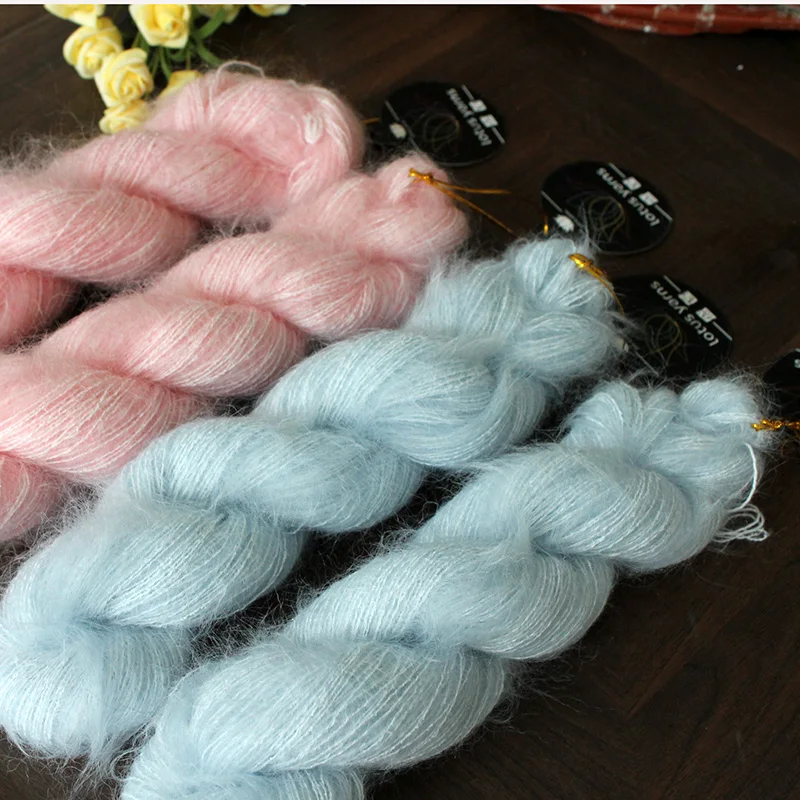 손 뜨개질용 행크 모헤어 코튼 원사, 부드러운 DIY 스웨터 스카프 실, 50g