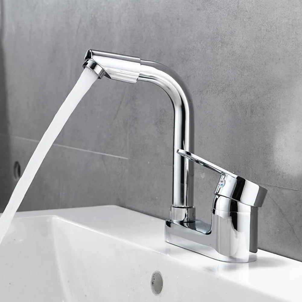 Sink Water Tap Washbasin Faucet Old-fashioned Plating Base Zinc Alloy 360° Rotating Anti-corrosion 1pcs Durable