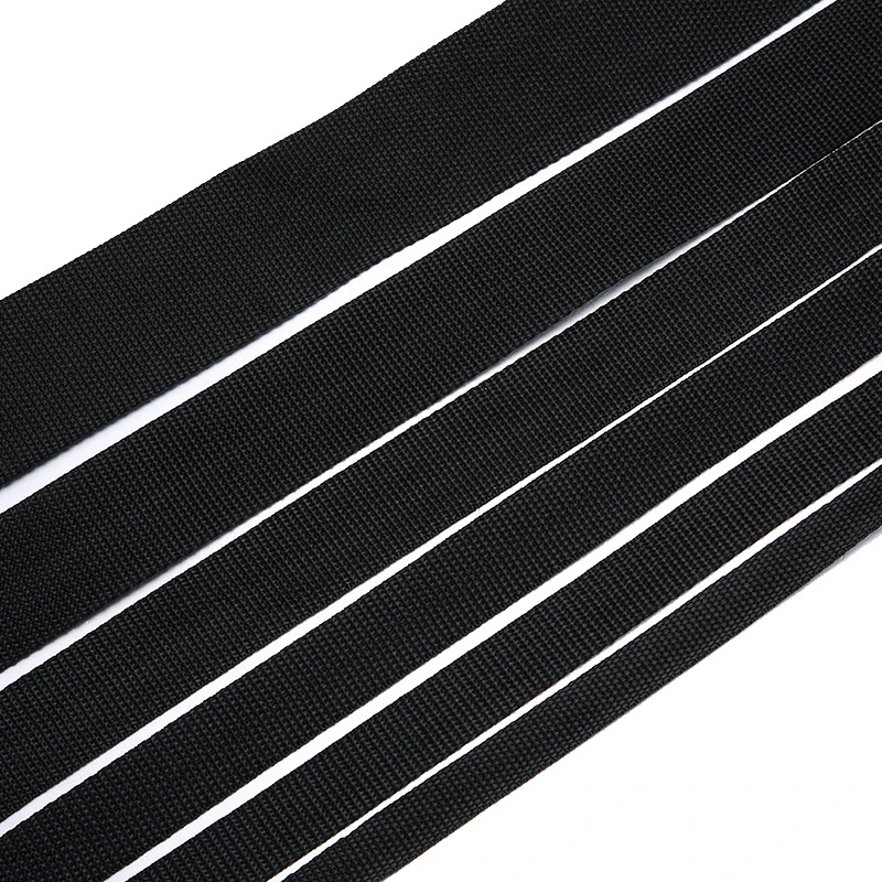 Durable Black Nylon Ribbon for Crafts & Accessories - Multi-Size Options Available