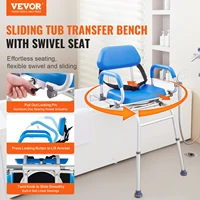 VEVOR Sliding Tub Transfer Bench with 360 Degree Swivel Seat Safety Belt Height Adjustable Bath Chair for Elderly Disabled 330LB 2