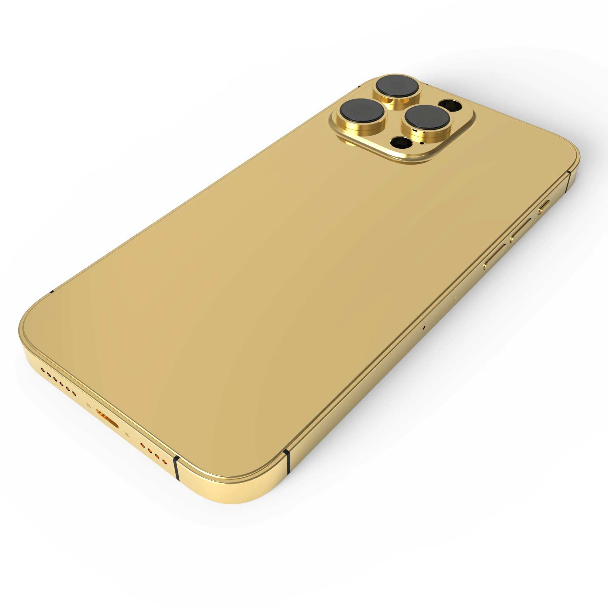 New Apple iPhone 14 Pro Max 24k Gold Back Replacement Custom