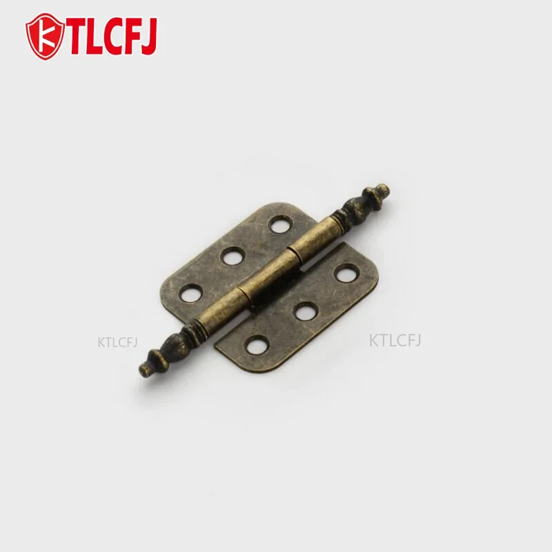 Cabinet Hinges 2 PCS Antique Bronze Retro 6 Holes for Wooden Jewelry Box