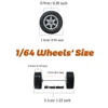 1/64 KicarMod 14mm All terrain Wheels Printed Characters Rubber Tire for Diecast Cars Hot Wheels Hobby Modified Parts 5 set/pack 2