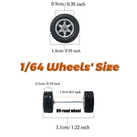 1/64 KicarMod 14mm All terrain Wheels Printed Characters Rubber Tire for Diecast Cars Hot Wheels Hobby Modified Parts 5 set/pack 2