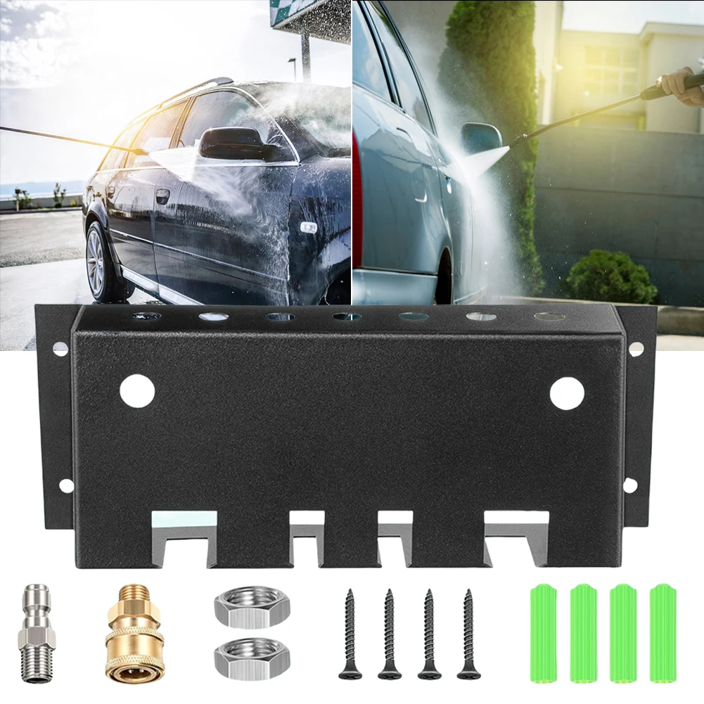 Seven-Color Nozzle Telescopic Rod Storage Rack Wall Mounted Power Washer&Snow Foam Cannon Organizer Pressure Washer Tip Holder 2