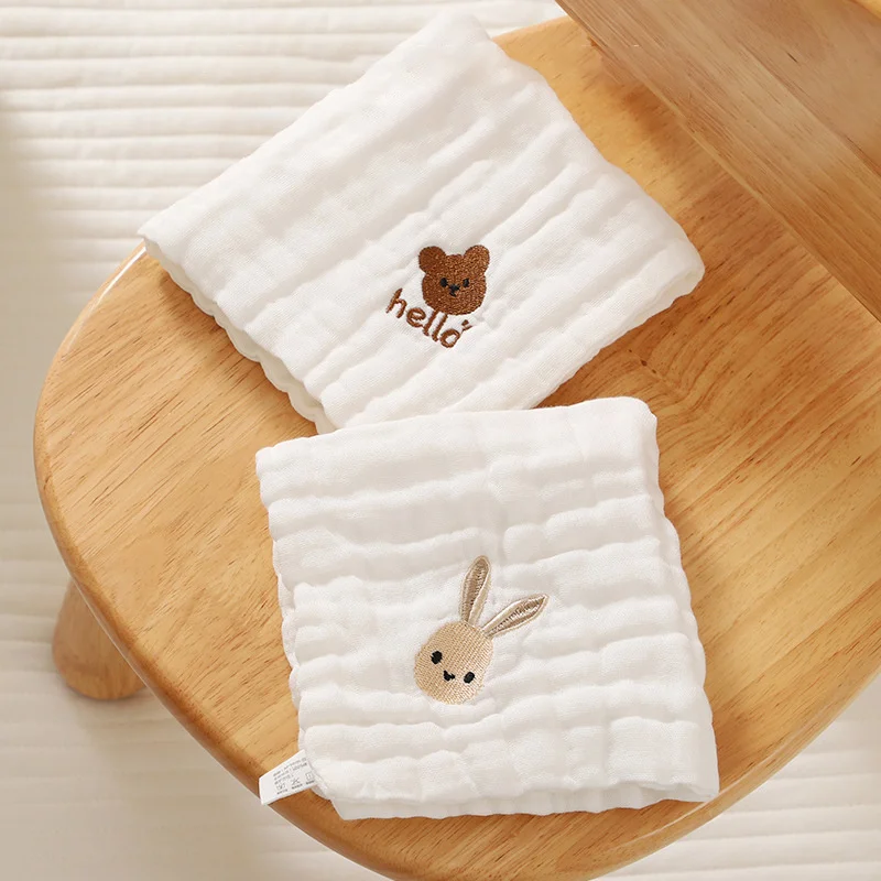 Baby Saliva Towels Cartoon Print Muslin Cloth Hand Face Wipes Newborn Bib Kids Handkerchief Toddler Soft Washcloth Burp Cloth baby towel,muslin towel,muslin burp cloth,muslin feeding towel