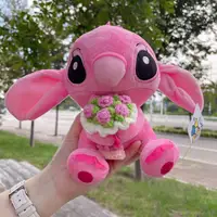 Anime Lilo & Stitch Couple Models Cartoon Stuffed Plush Dolls Anime Plush Baby Toys Pendant Toys Kawaii Kids Birthday Gift - 1-20cm