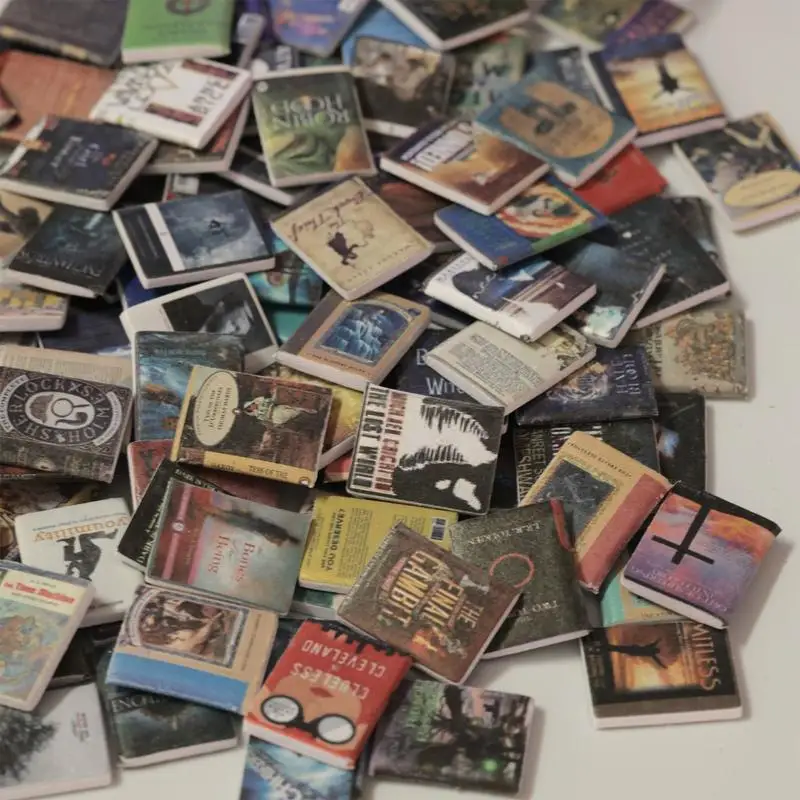 200pcs Mini Books Model Miniatures Doll House Books Decor Accessories Miniatures Books Ornaments Portable Kids Tiny House Books