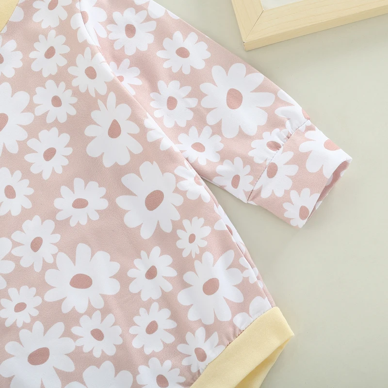 Baby Girls Romper Spring Autumn Infant Newborn Long Sleeve Girls Floral Print Jumpsuit Baby Cotton Clothes Outfits 3-18 Months