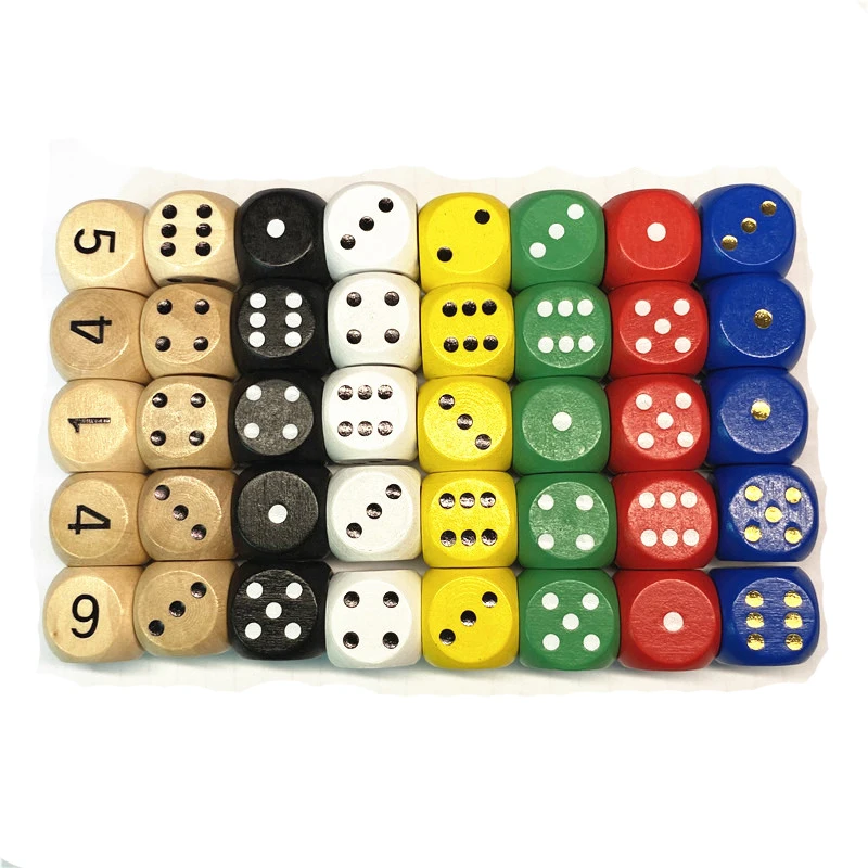 10pcs Wood Dice D6 Sided Dice 16mm Digital number or point Cubes Round Corner For Kid Toys Board Games 10pcs lots trpg pearlized effect d10 dice for board games 10 sided games dices colorful desktop game