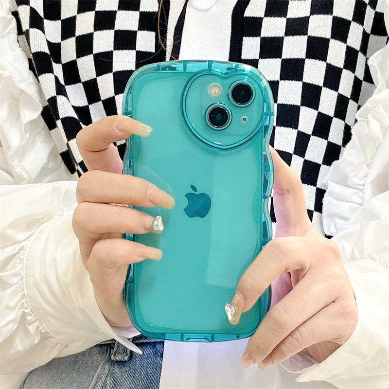 iphone 13 magnetic case Curly Wavy Transparent Soft TPU Phone Case For iPhone 13 12 11 Pro Max X XR XS Max Love Heart Camera Protection Back Cover Coque best case for iphone 13 