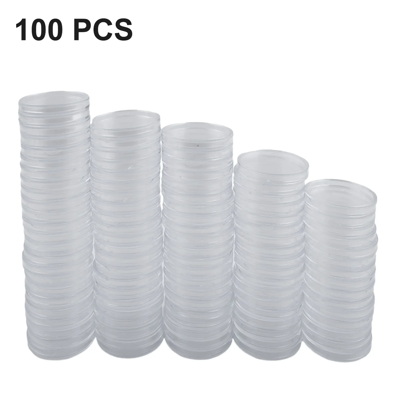 100pcs Coin Capsules 38mm Accessories Clear Collection Round Storage Transparent Case Container Holder Plastic 3