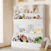 Toy Storage Organizer for Kids, Large Wooden Open Bookcase,4-Tier Children Storage Cabinet, Cubby Bookshelf for Playroom Bedroom 1