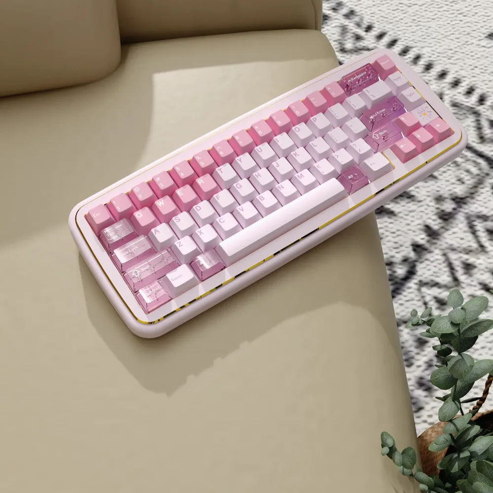 TASTE65 기계식 키보드 알루미늄 키트 무선 트라이 모드 개스킷 핫스왑 RGB 커스텀 퀵 릴리즈 65% 오피스 게이밍 키보드