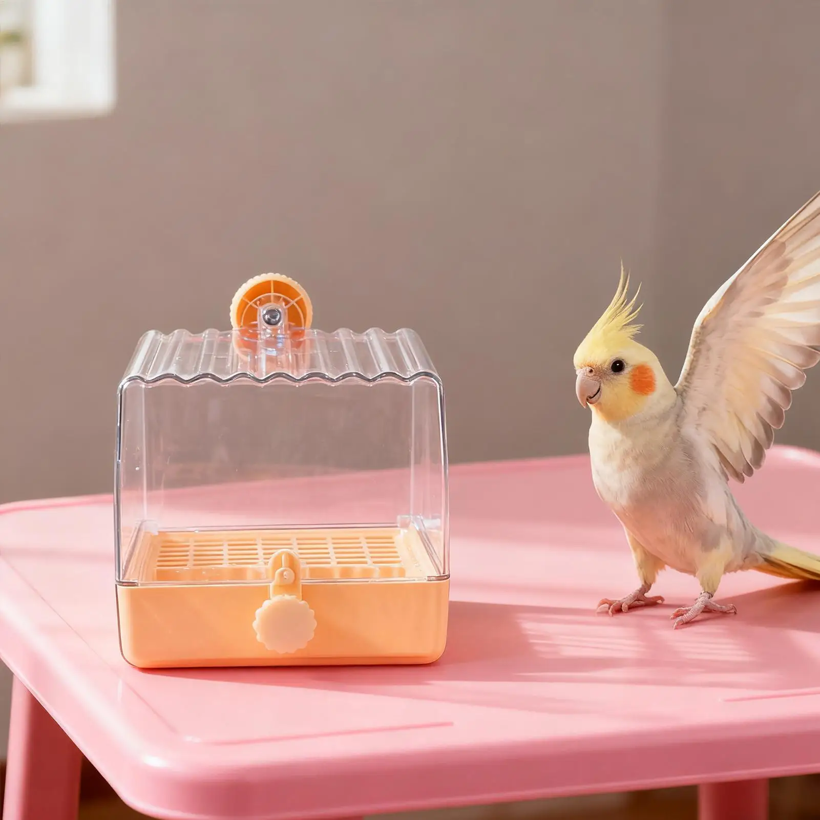 Parakeet Bath Birdbath Feeder Cockatiel Food Holder For Cage Accessories Small Medium Birds Parrots Lovebirds Finches Parakeets