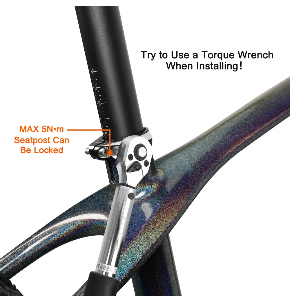 TOSEEK Carbon Sattelstütze Offset 0mm Fahrrad Sattelstütze Carbon 27,2/31,6mm Länge 350/400mm Fahrrad Sattelstütze Teile MTB Carbon Kanu – Detail 14