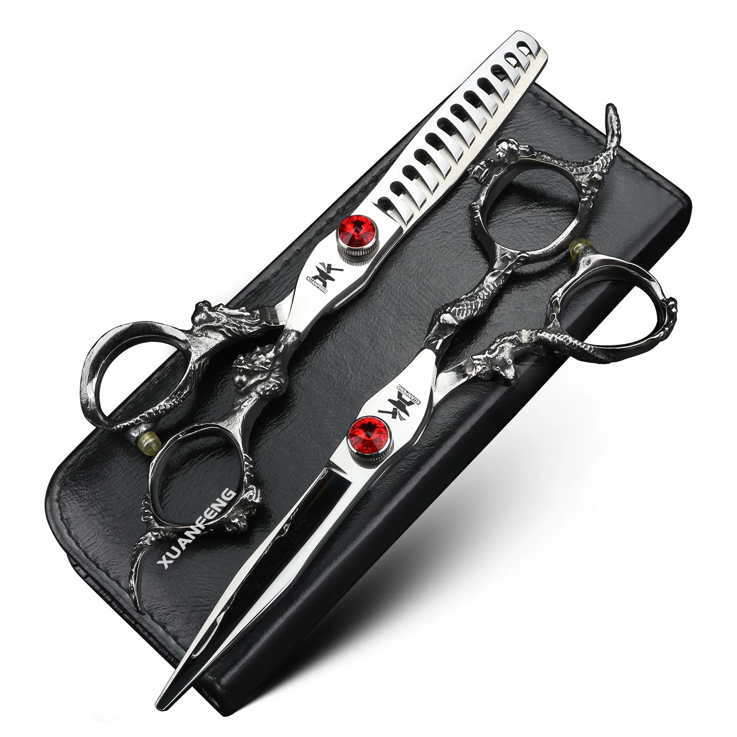 Description Picture 2 of item6 inch dragon handle hair scissors, hairdresser styling tools, cutting scissors, and thinning scissors