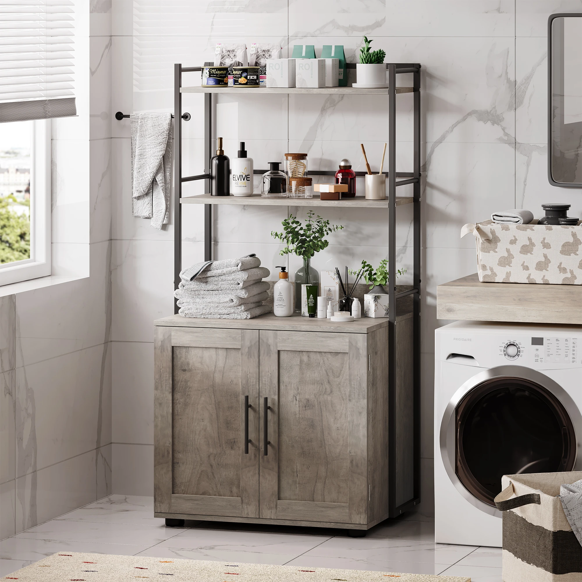 Cat Litter Box Enclosure with Shelf Storage-Versatile Cat Furniture, Enclosed Sanctuary, Enhanced Privacy