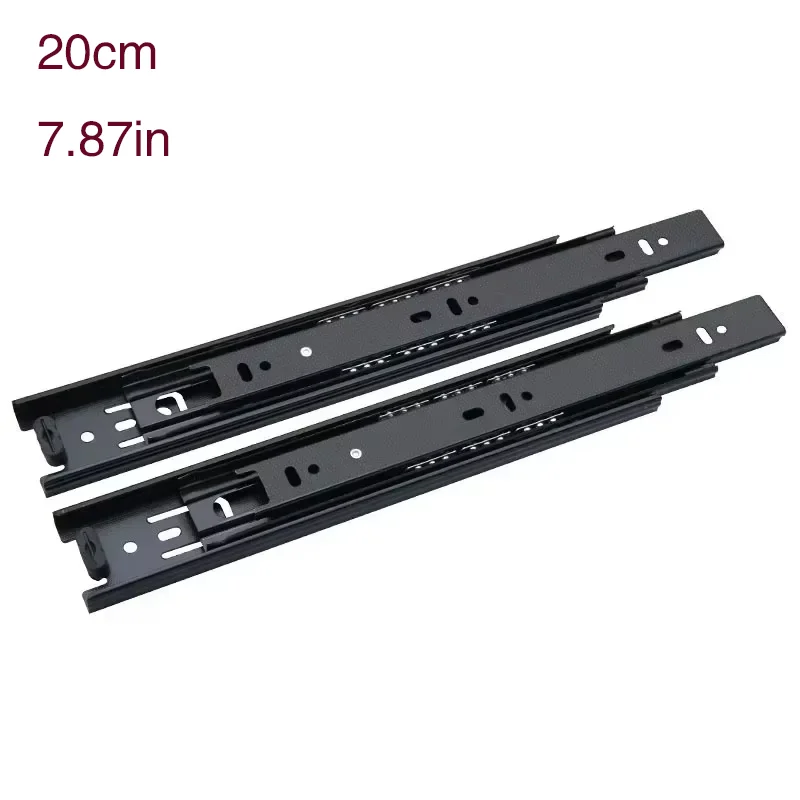 Enhanced Black Soft Close Drawer Slides with Smooth Ball Bearing Mechanism