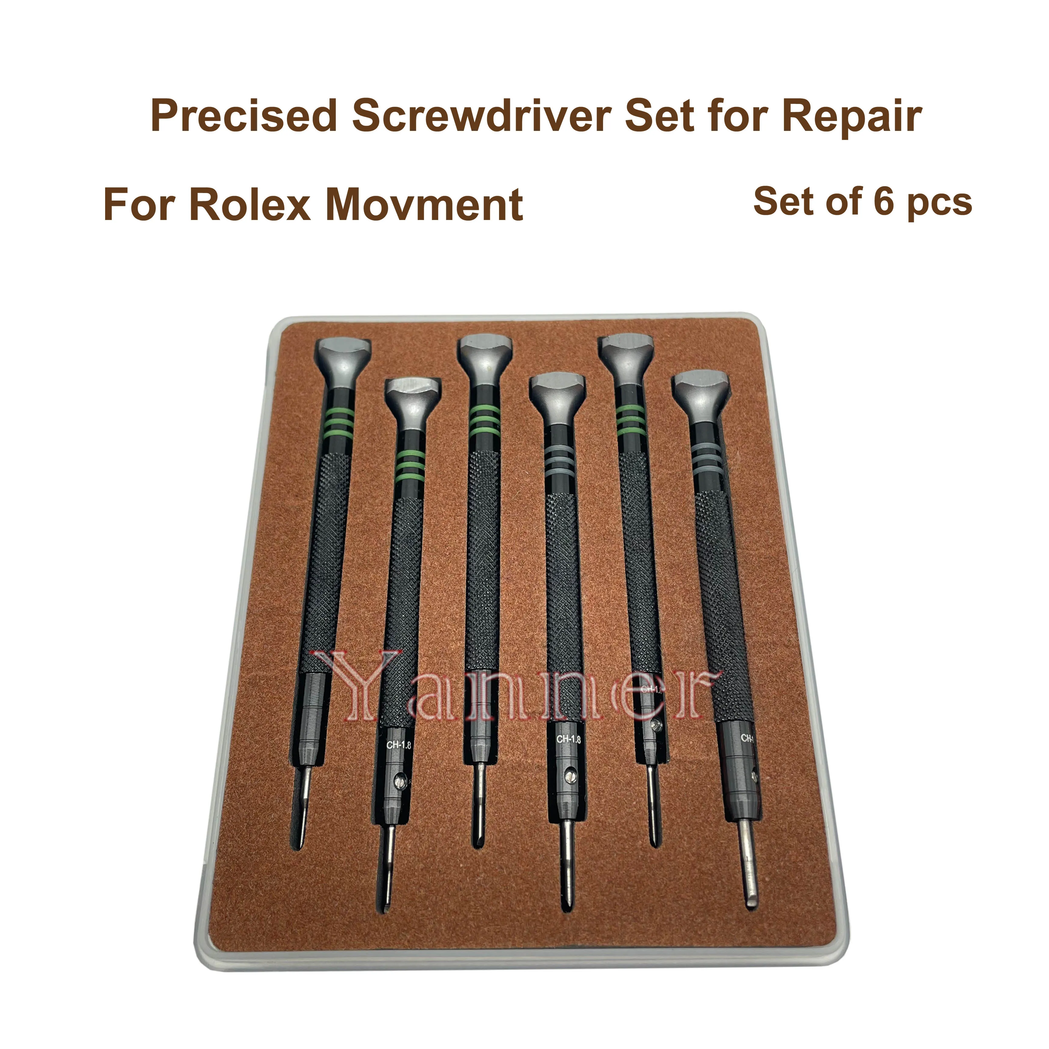 6pcs Precision Stainless Steel Screwdriver Kit Watchmaker Repair Screwdriver Tool for Rolex 3135 2135 Watch Movement