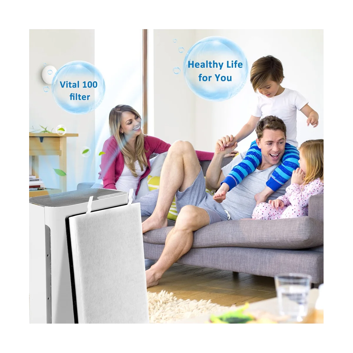 2PCS for Levoit Vital 100 Air Purifier Accessories Vital100-RF Replacement True HEPA High-Efficiency Activated Filter