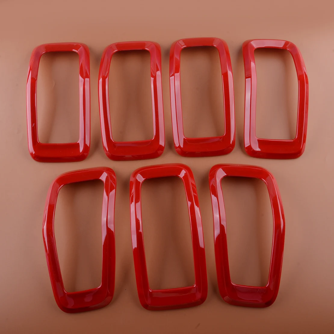 

7Pcs Red Plastic Car Front Grille Insert Trim Cover Frame Ring Fit for Jeep Cherokee 2014 2015 2016 2017 2018