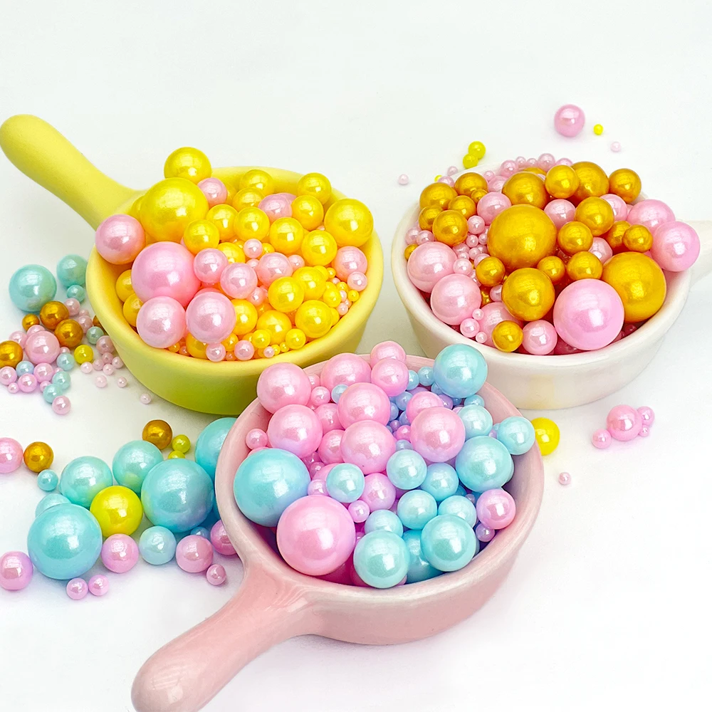 Colorful Pearl Sprinkles Cake Topper for Birthday Party Dessert Decor