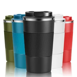 510ml Double Stainless Steel 304 Coffee Thermos Mug Leak-Proof Non-Slip Car Vacuum Flask Travel Thermal Cup Water Bottle