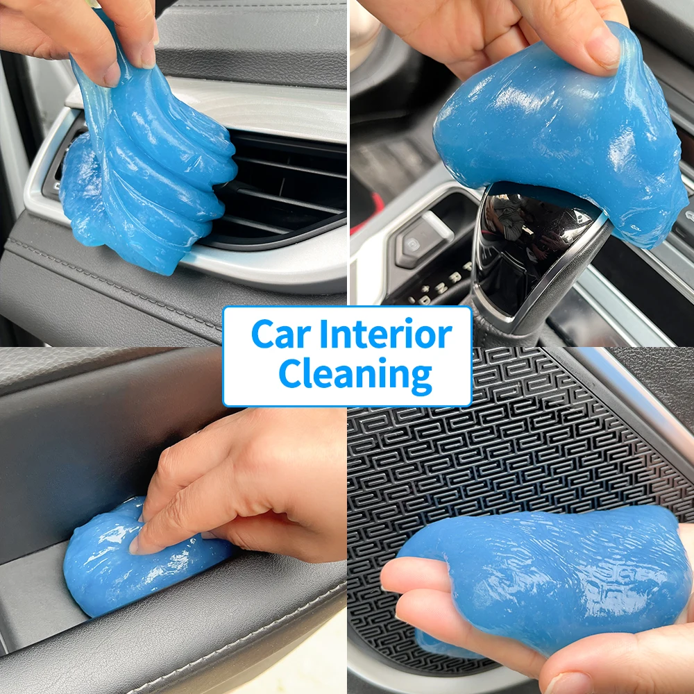 Car Cleaning Gel Car Cleaning Tool Cleaning Gel Car Wash Interior Cleaning Gel Slime Machine Auto Vent Magic Dust Remover Glue Computer Keyboard Dirt Cleaner Supplies