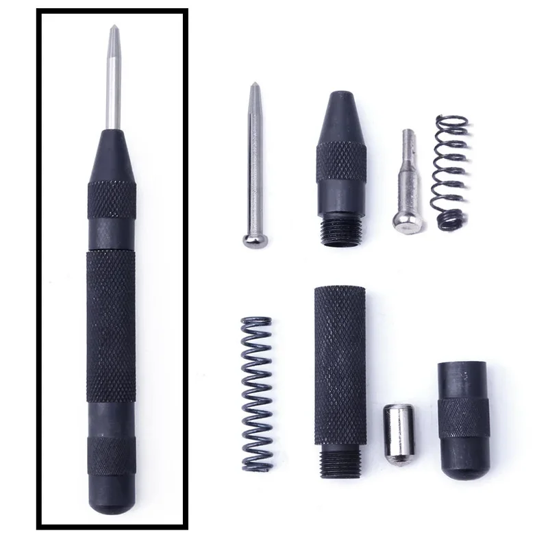 New Heavy Duty Automatic Centre PinPunch Spring Loaded Marking Starting Holes Tool For Metal Wood Press Dent Marker Woodworking 5 inch automatic center pin punch spring loaded marking starting holes tool wood press dent marker woodwork tool drill bit