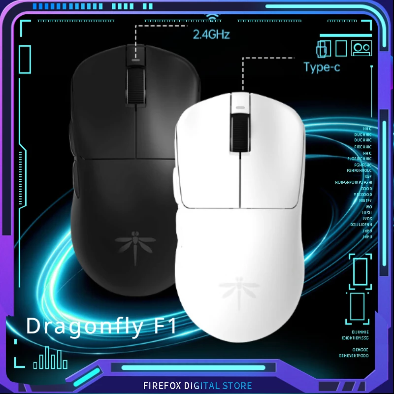 vgn-dragonfly-f1-com-fio-e-sem-fio-e-sports-mouse-modo-dual-leve-design-ergonomico-pc-escritorio-jogos-moveis-presente-49g