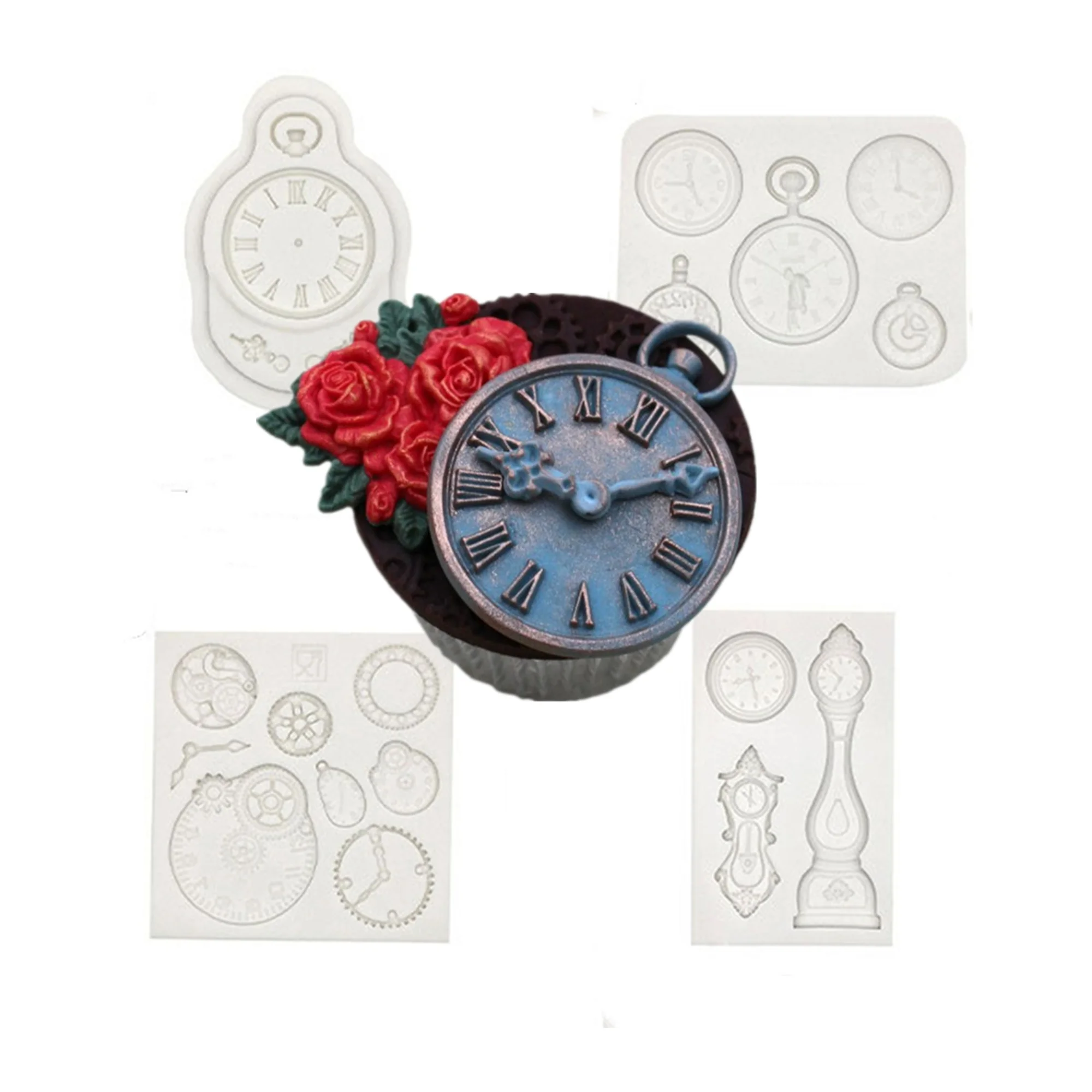 

Clock Silicone Cake Molds For Baking Fondant Molds DIY Handmade Impression Mould Baking Tools Kitchen Accessories