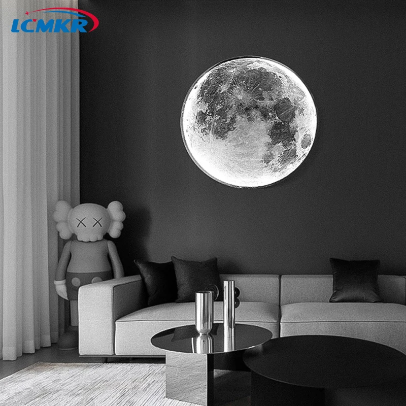

Moon LED Wall Lamps for Living Room Bedroom Gallery Home Decorative Mural Lamp Art Creative Indoor Ceiling Light Lustre Lamp