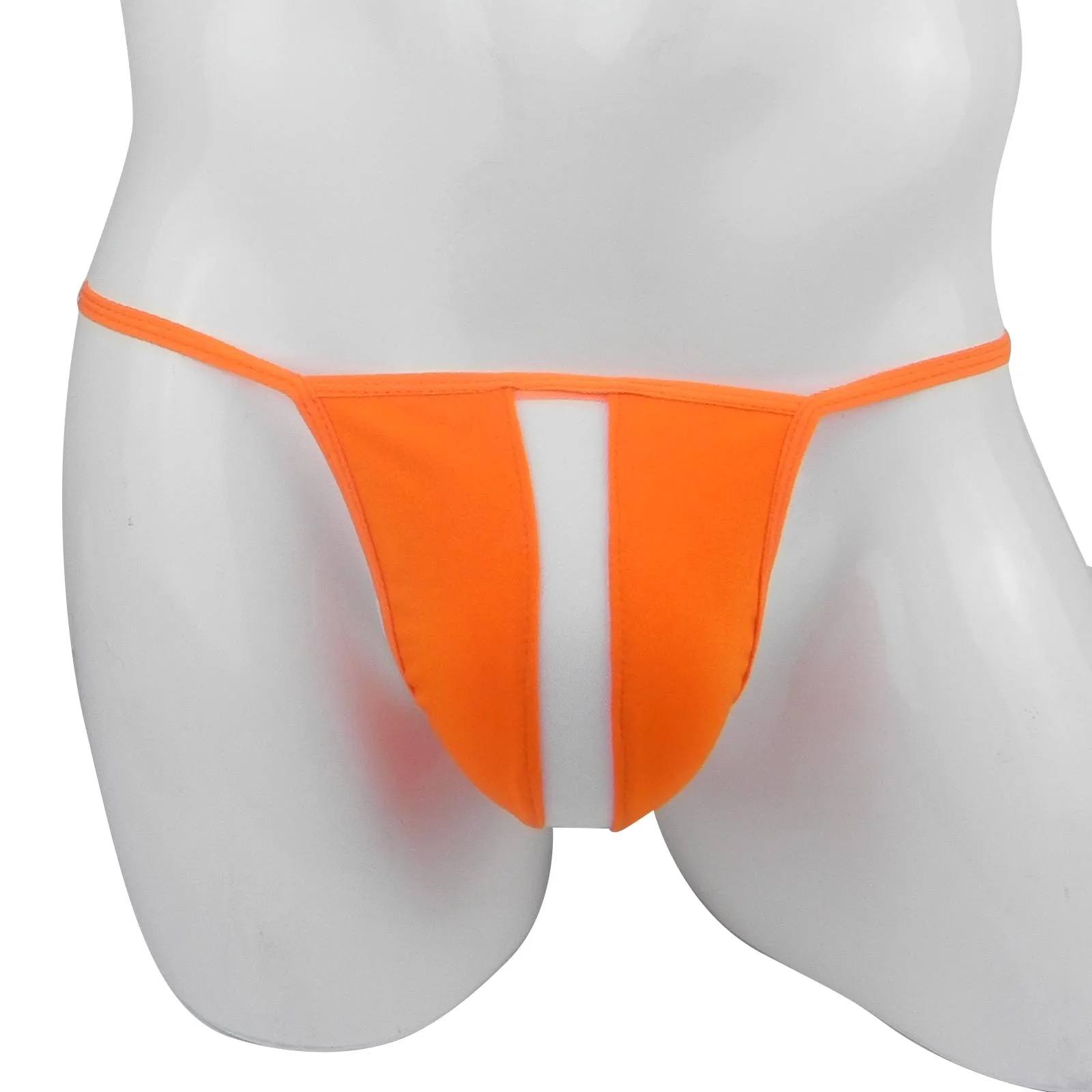 Male Underwear Men's Sexy Middle Sheer T Back Underwear Mini Striped Thong Ultra-Thin Buttocks Sheer Panties G string Sissy Bikini