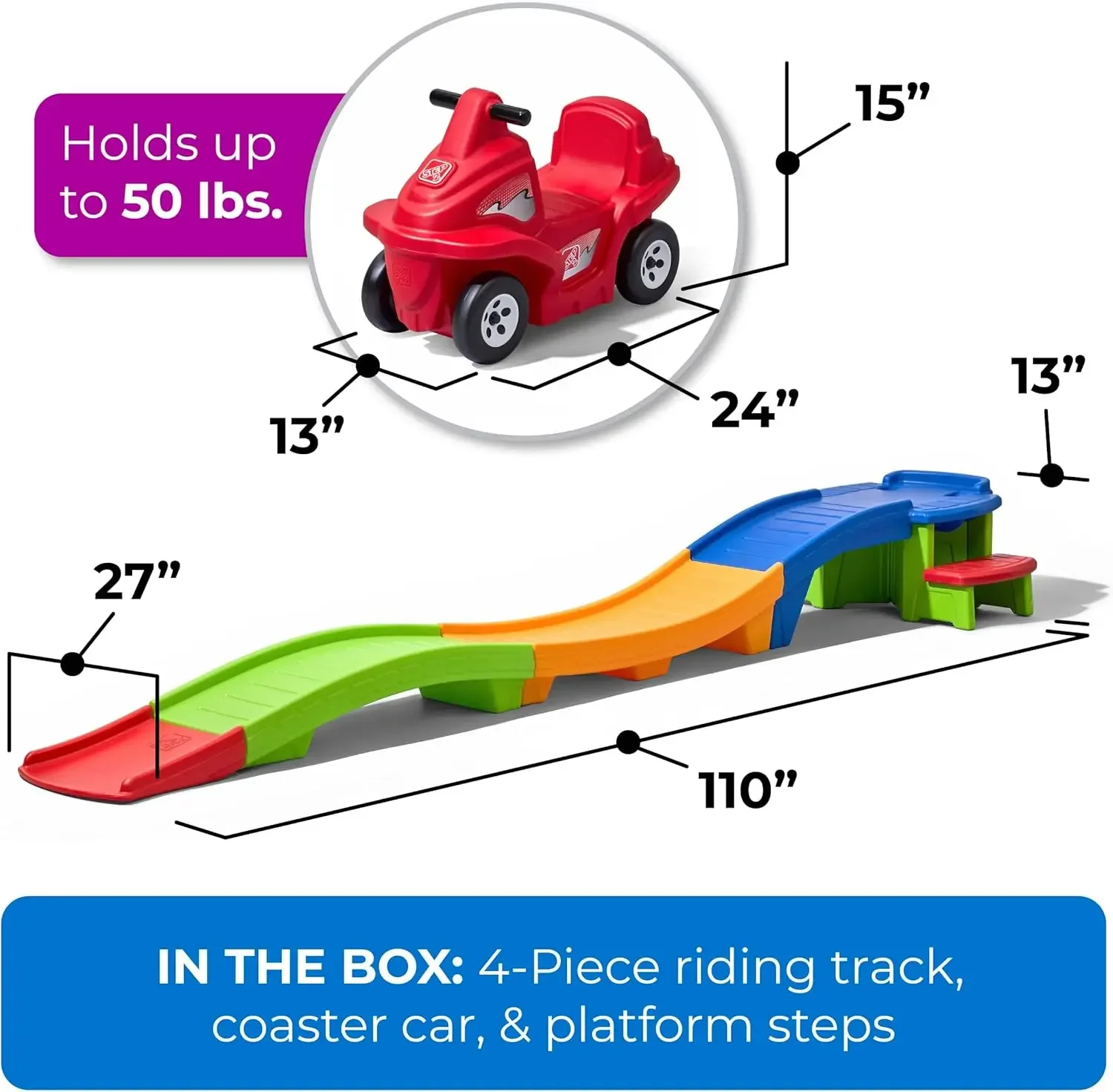 Roller Coaster Kids Toy, Ride On Push Car, Indoor/Outdoor Playset, Toddlers 2-5 Years Old, Compact Storage, Max