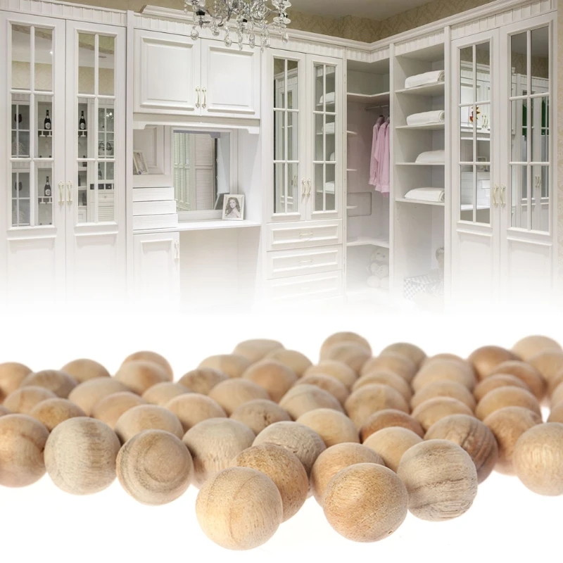 100Pcs Natural Cedar  Moth Balls Camphor  Wardrobe Clothes Drawer