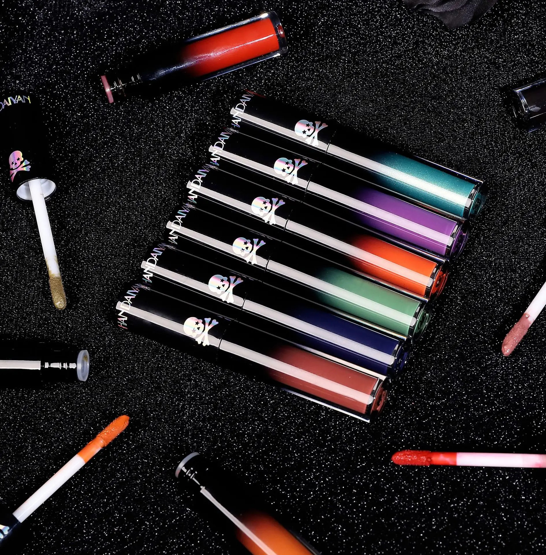 Description Picture 5 of itemGothic Matte Lip Gloss Lipstick Velvet Long-Lasting Black Bright Red Waterproof Dark Lip Halloween