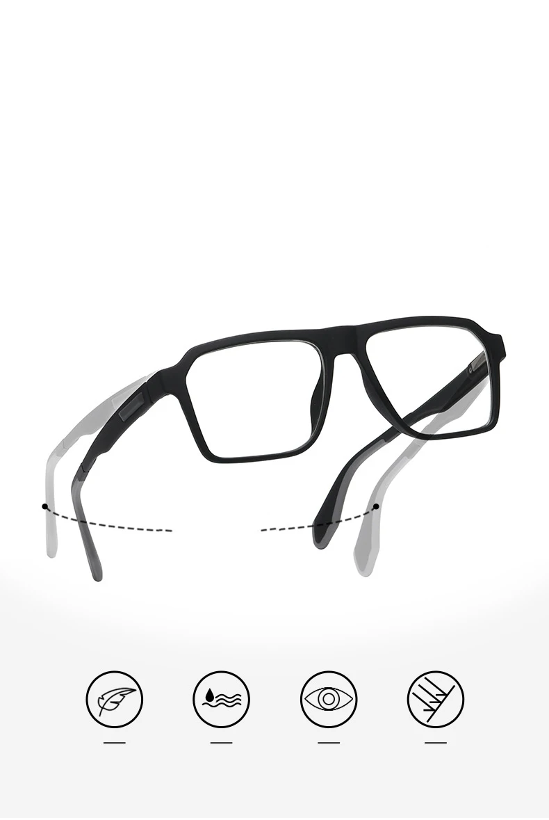 Lichtempfindliche, farbwechselnde Myopie-Brille mit Federfuß-Brillengestell, rutschfest und Anti-Blaulicht-Myopie-Brille 6078 – Detail 3