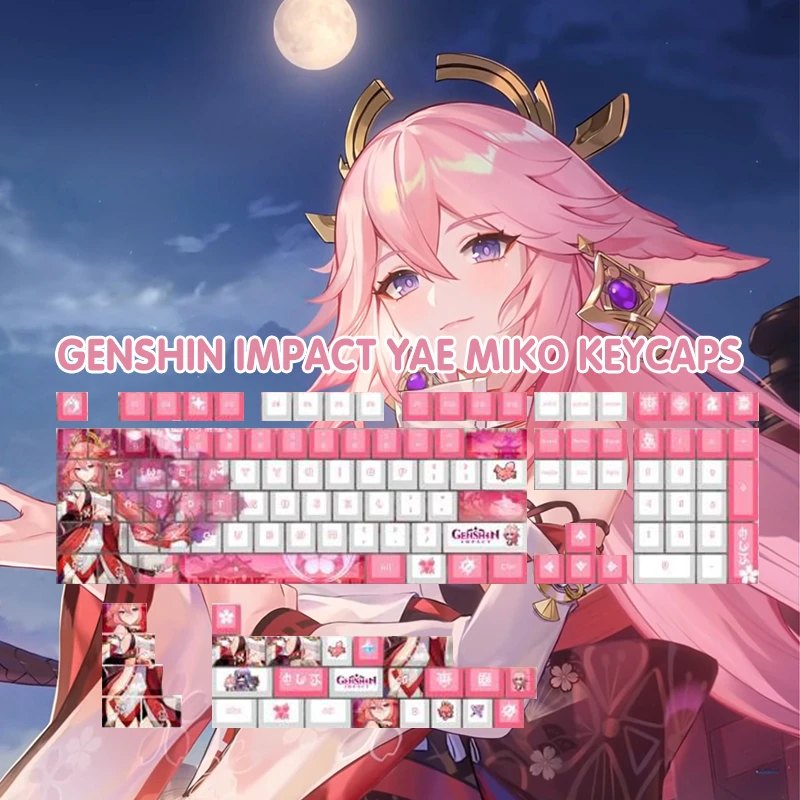 Beauty Yae Miko Keycaps Keyboard Decoration Anime Accessories Cherry Height  Cosplay Keycap Game Genshin Impact Keycaps| | - AliExpress