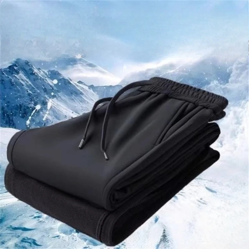 Big Size Mens Casual Pants Relaxed Fit Cotton Trousers Elastic Waist Drawstring Sweatpants Jogger Winter Running Sports