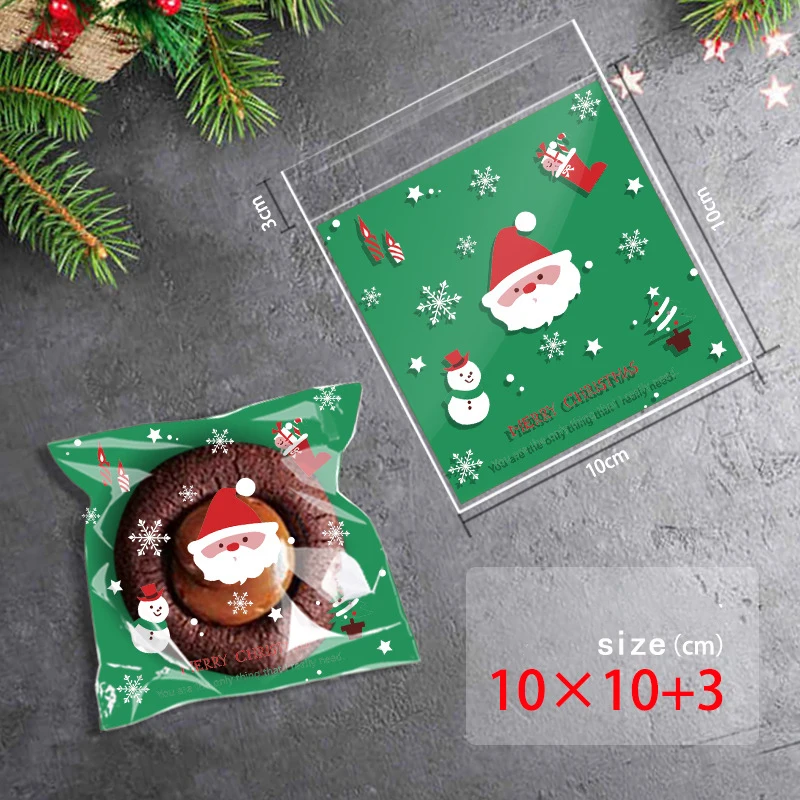Viosmut Sacchetti per Biscotti Natalizi 120 Pezzi, Sacchetti Trasparenti Natalizi per Confezioni Bustine Natale Trasparenti, Sacchettini Bustine Regalo Buste Natalizie Cellophane per Caramelle Torte