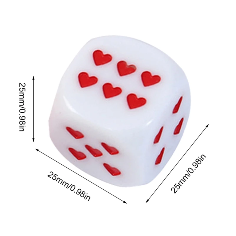 N0HA Classroom Colorful Dices Heart-shape Counting Board Game Toy Dices Party Tool