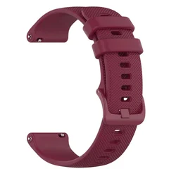 Silicone Sport Wristband for Smartwatches - Premium Replacement Watch Strap, 20mm/22mm Adjustable Band (B - Wine Red)