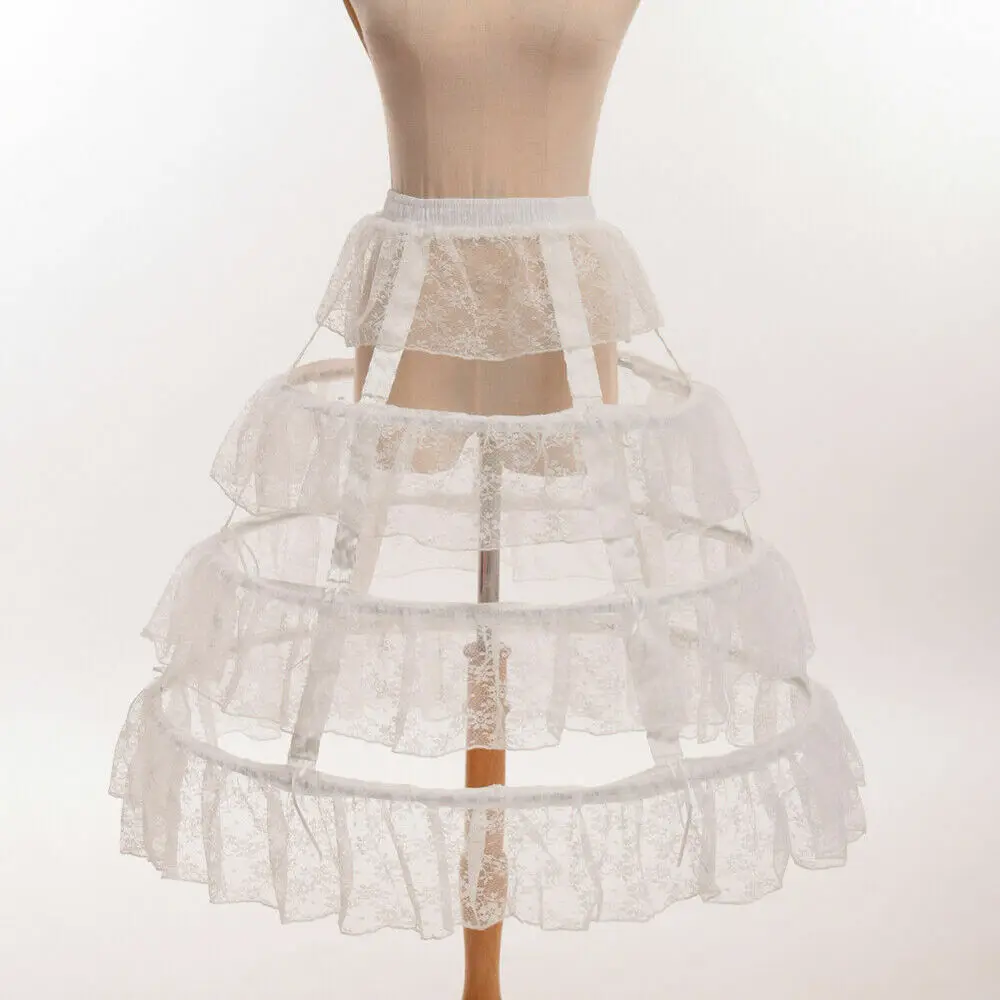 

Lady White Lace Hoop Bustle Adjustable Crinoline Cage Petticoat Pannier Lolita