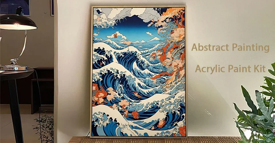 Description Picture 3 of item116134 By Numbers River Wooden Boat Landscape Decorative Paintings Gift For Adults Handpainted Paint Kit Wall Art Picture