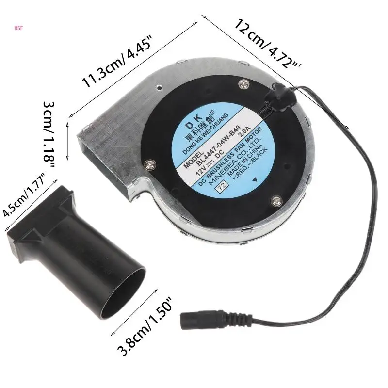 BBQ Fan Electric Blower Starter for Charcoal BL4447-04W-B49 PWM Blower 12V 2A images - 6
