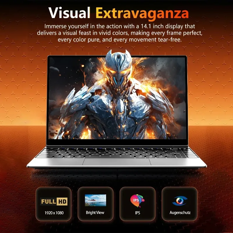 LENO 울트라 슬림 14.1인치 노트북 인텔 N3700 16GB 1TB 게이밍 컴퓨터 PC 윈도우11 게이머용 사무용 울트라 슬림 노트북 1920*1080