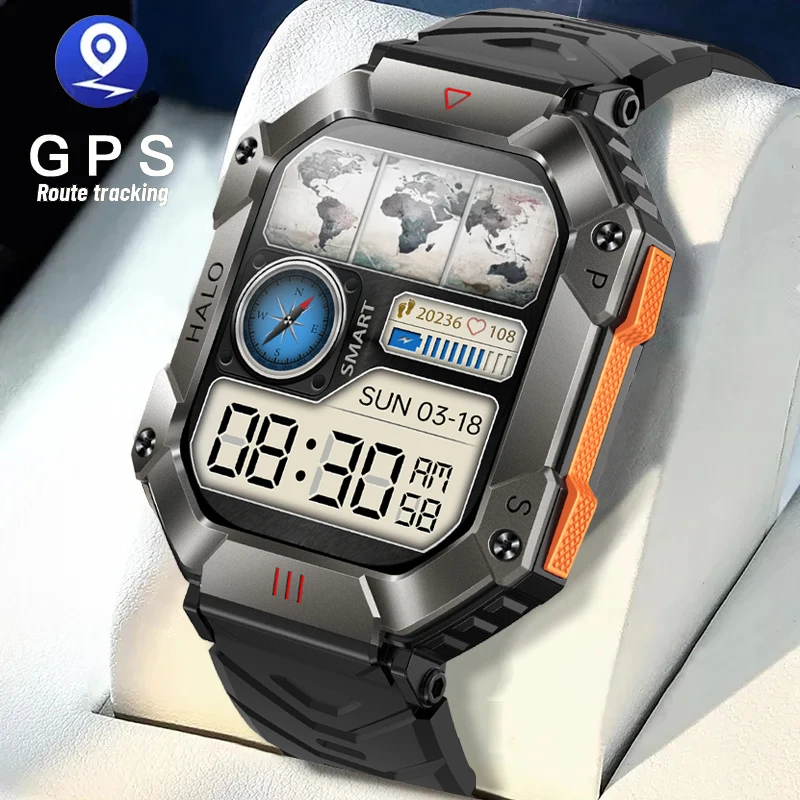2023 야외 피트니스 GPS 트래커 블루투스 통화 스마트 워치, 남성 여성 혈압 모니터 스마트워치, 620mAh, 신제품