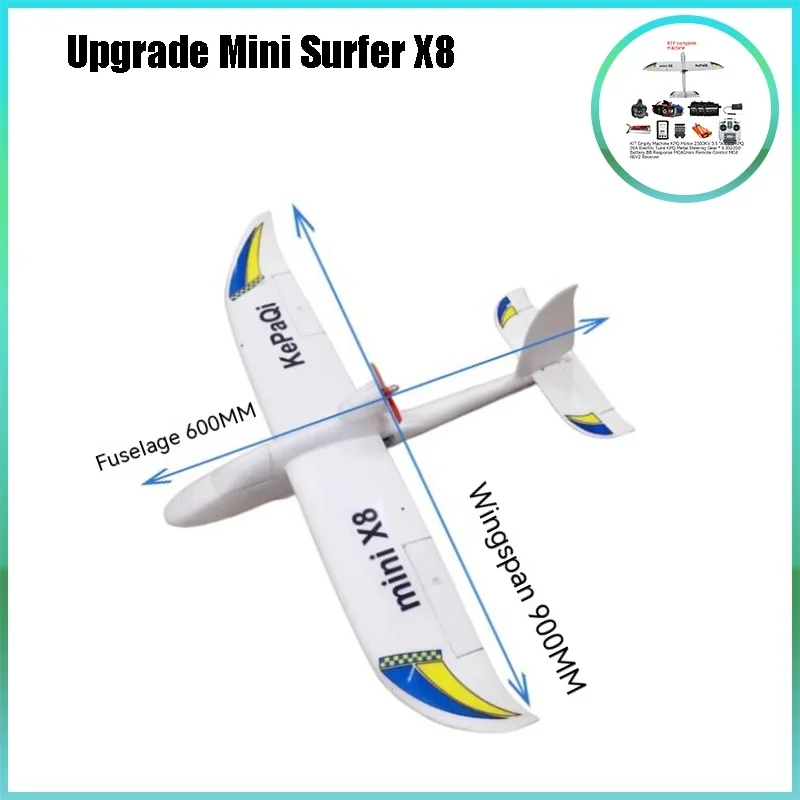 

Новая модернизированная мини-модель летательного аппарата Surfer X8 с фиксированным крылом, тренажер начального уровня с разметкой крыльев 900 мм