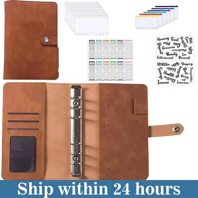 Reliure de cahier Budget Planner avec 12 poches de reliure, enveloppes  budgétaires personnelles en espèces, système de reliure à 6 trous, couleur  denim bleu